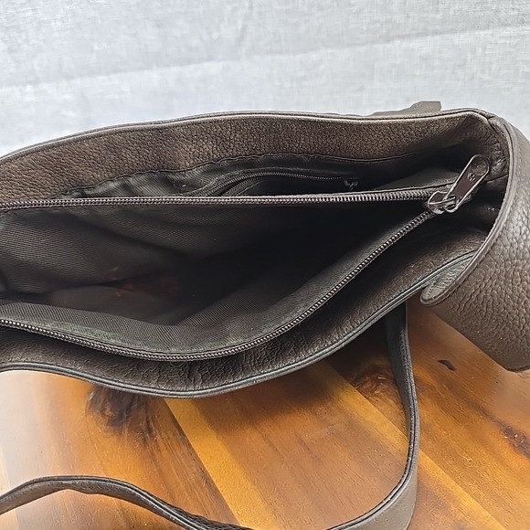 The SAK Margarita Crossbody Shoulder Bag Genuine Leather Brown‎ Purse - Picture 7 of 9